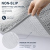 image:imageSmiry Striped Thick Bathroom Rug and Contour Toilet Rug Size 47x24  UShaped 24x20 in Light Grey 2 Item Bundle