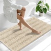 image:imageSmiry Striped Thick Bathroom Rug and Contour Toilet Rug Size 47x24  UShaped 24x20 in Sand 2 Item Bundle