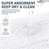 image:imageSmiry Striped Thick Bathroom Rug and Contour Toilet Rug Size 47x24  UShaped 24x20 in White 2 Item Bundle