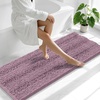 image:imageSmiry Striped Thick Bathroom Rug and Contour Toilet Rug Size 59x20  UShaped 24x20 in Deep Plum 2 Item Bundle