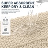image:imageSmiry Striped Thick Bathroom Rug and Contour Toilet Rug Size 59x20  UShaped 24x20 in Sand 2 Item Bundle