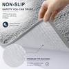 image:imageSmiry Striped Thick Bathroom Rug and Contour Toilet Rug Size 59x24  UShaped 24x20 in Light Grey 2 Item Bundle