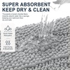image:imageSmiry Striped Thick Bathroom Rug and Contour Toilet Rug Size 59x24  UShaped 24x20 in Light Grey 2 Item Bundle