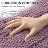 image:imageSmiry Striped Thick Bathroom Rug and Contour Toilet Rug Size 70x24  UShaped 24x20 in Deep Plum 2 Item Bundle
