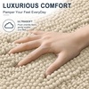 image:imageSmiry Striped Thick Bathroom Rug and Contour Toilet Rug Size 70x24  UShaped 24x20 in Sand 2 Item Bundle