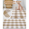 image:imageSmiry Waffle Bath Mat 30x20 Extra Soft Absorbent Checkered Bathroom Rugs Non Slip Quick Dry Machine Washable Boho Bath Rugs with Tassels for Bathroom Floor Tub Shower Brown amp WhiteBrown  White