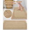 image:imageSmiry Waffle Bath Mat 32x20 Extra Soft Absorbent Bathroom Rugs Non Slip Machine Washable Quick Dry Boho Bath Rugs with Tassels for Bathroom Floor Tub Shower BrownBrown