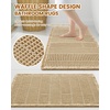 image:imageSmiry Waffle Bath Mat 32x20 Extra Soft Absorbent Bathroom Rugs Non Slip Quick Dry Machine Washable Bath Rugs with Tassels for Bathroom Floor Tub Shower BrownBrown