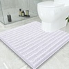 image:imageSmiry Bathroom Toilet Rugs U Shaped 24x24 Extra Soft Absorbent Non Slip Rubber Backing Chenille Contour Bath Rugs for Toilet Machine Washable Contoured Bath Mats White