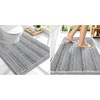 image:imageSmiry Striped Thick Bathroom Rug and Contour Toilet Rug Size 30x20  UShaped 24x20 in Light Grey 2 Item Bundle