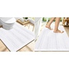 image:imageSmiry Striped Thick Bathroom Rug and Contour Toilet Rug Size 30x20  UShaped 24x20 in White 2 Item Bundle