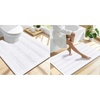 image:imageSmiry Striped Thick Bathroom Rug and Contour Toilet Rug Size 44x24  UShaped 24x20 in White 2 Item Bundle