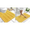 image:imageSmiry Striped Thick Bathroom Rug and Contour Toilet Rug Size 44x24  UShaped 24x20 in Yellow 2 Item Bundle