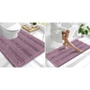image:imageSmiry Striped Thick Bathroom Rug and Contour Toilet Rug Size 47x20  UShaped 24x20 in Deep Plum 2 Item Bundle