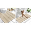 image:imageSmiry Striped Thick Bathroom Rug and Contour Toilet Rug Size 47x20  UShaped 24x20 in Sand 2 Item Bundle