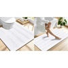 image:imageSmiry Striped Thick Bathroom Rug and Contour Toilet Rug Size 47x24  UShaped 24x20 in White 2 Item Bundle