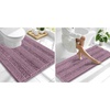 image:imageSmiry Striped Thick Bathroom Rug and Contour Toilet Rug Size 59x20  UShaped 24x20 in Deep Plum 2 Item Bundle