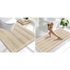 image:imageSmiry Striped Thick Bathroom Rug and Contour Toilet Rug Size 59x24  UShaped 24x20 in Sand 2 Item Bundle