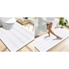 image:imageSmiry Striped Thick Bathroom Rug and Contour Toilet Rug Size 59x24  UShaped 24x20 in White 2 Item Bundle