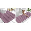 image:imageSmiry Striped Thick Bathroom Rug and Contour Toilet Rug Size 70x24  UShaped 24x20 in Deep Plum 2 Item Bundle