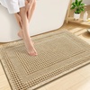 image:imageSmiry Waffle Bath Mat 32x20 Extra Soft Absorbent Bathroom Rugs Non Slip Machine Washable Quick Dry Bath Rugs with Tassels for Bathroom Floor Tub Shower Home Decor Accessories BrownBrown