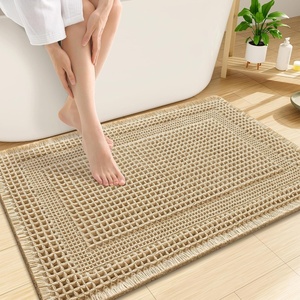 image:imageSmiry Waffle Bath Mat 32x20 Extra Soft Absorbent Bathroom Rugs Non Slip Machine Washable Quick Dry Bath Rugs with Tassels for Bathroom Floor Tub Shower Home Decor Accessories BrownBrown