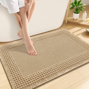 image:imageSmiry Waffle Bath Mat 32x20 Extra Soft Absorbent Bathroom Rugs Non Slip Machine Washable Quick Dry Boho Bath Rugs with Tassels for Bathroom Floor Tub Shower BrownBrown
