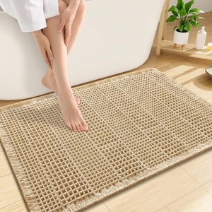 image:imageSmiry Waffle Bath Mat 32x20 Extra Soft Absorbent Bathroom Rugs Non Slip Quick Dry Machine Washable Bath Rugs with Tassels for Bathroom Floor Tub Shower BrownBrown