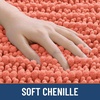 image:imageSmiry Bathroom Rugs Mat 24x16 Extra Soft Absorbent Chenille Bath Rugs Non Slip Rubber Backing Machine Washable Quick Dry Bath Mats for Bathroom Floor Tub Shower Home Decor Accessories Coral