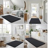 image:imageSmiry Bathroom Rugs Set 2 Piece30x20 Plus 30x20 Extra Soft Absorbent Bath Mat Non Slip Machine Washable Quick Dry Bath Rugs for Bathroom Floor Tub Shower BlackampGrey
