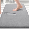 image:imageSmiry Bathroom Rugs Set 2 Piece30x20 Plus 30x20 Extra Soft Absorbent Bath Mat Non Slip Machine Washable Quick Dry Bath Rugs for Bathroom Floor Tub Shower BrownampGrey
