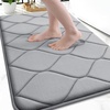 image:imageSmiry Bathroom Rugs Set 2 Piece30x20 Plus 30x20 Extra Soft Absorbent Bath Mat Non Slip Machine Washable Quick Dry Bath Rugs for Bathroom Floor Tub Shower Grey