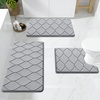 image:imageSmiry Bathroom Rugs Set 2 Piece30x20 Plus 30x20 Extra Soft Absorbent Bath Mat Non Slip Machine Washable Quick Dry Bath Rugs for Bathroom Floor Tub Shower Grey