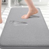 image:imageSmiry Bathroom Rugs Set 2 Piece30x20 Plus 30x20 Extra Soft Absorbent Bath Mat Non Slip Machine Washable Quick Dry Bath Rugs for Bathroom Floor Tub Shower Grey