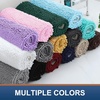 image:imageSmiry Chenille Bath Rug and Mats Set of 3Extra Soft and Absorbent Shaggy Bath Mat Machine Washable NonSlip Plush Carpet 24x 16 24x 1630 x 20 Navy Blue