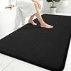 image:imageSmiry Memory Foam Bath Mat 44x24 Extra Soft NonSlip Bathroom Rug Ultra Absorbent Quick Dry Machine Washable Bathroom Mat for Shower Tub amp Floor Decor Navy BlueBlack