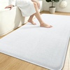 image:imageSmiry Memory Foam Bath Mat 44x24 Extra Soft NonSlip Bathroom Rug Ultra Absorbent Quick Dry Machine Washable Bathroom Mat for Shower Tub amp Floor Decor Navy BlueWhite