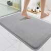 image:imageSmiry Memory Foam Bath Mat 44x24 Extra Soft NonSlip Bathroom Rug Ultra Absorbent Quick Dry Machine Washable Bathroom Mat for Shower Tub amp Floor Decor Navy BlueGrey