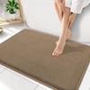 image:imageSmiry Memory Foam Bath Mat 44x24 Extra Soft NonSlip Bathroom Rug Ultra Absorbent Quick Dry Machine Washable Bathroom Mat for Shower Tub amp Floor Decor Navy BlueCamel