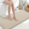 image:imageSmiry Memory Foam Bath Mat 44x24 Extra Soft NonSlip Bathroom Rug Ultra Absorbent Quick Dry Machine Washable Bathroom Mat for Shower Tub amp Floor Decor Navy BlueBeige