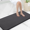 image:imageSmiry Memory Foam Bath Mat 44x24 Extra Soft NonSlip Bathroom Rug Ultra Absorbent Quick Dry Machine Washable Bathroom Mat for Shower Tub amp Floor Decor Navy BlueDary Grey