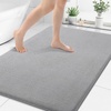 image:imageSmiry Memory Foam Bath Mat 44x24 Extra Soft NonSlip Bathroom Rug Ultra Absorbent Quick Dry Machine Washable Bathroom Mat for Shower Tub amp Floor Decor Navy BlueGrey