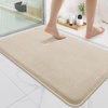 image:imageSmiry Memory Foam Bath Mat 44x24 Extra Soft NonSlip Bathroom Rug Ultra Absorbent Quick Dry Machine Washable Bathroom Mat for Shower Tub amp Floor Decor Navy BlueBeige