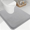 image:imageSmiry Memory Foam Bath Mat 44x24 Extra Soft NonSlip Bathroom Rug Ultra Absorbent Quick Dry Machine Washable Bathroom Mat for Shower Tub amp Floor Decor Navy BlueGrey