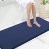 image:imageSmiry Memory Foam Bath Mat 44x24 Extra Soft NonSlip Bathroom Rug Ultra Absorbent Quick Dry Machine Washable Bathroom Mat for Shower Tub amp Floor Decor Navy BlueNavy Blue