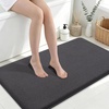 image:imageSmiry Memory Foam Bath Mat 44x24 Extra Soft NonSlip Bathroom Rug Ultra Absorbent Quick Dry Machine Washable Bathroom Mat for Shower Tub amp Floor Decor Navy BlueDary Grey