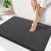 image:imageSmiry Memory Foam Bath Mat 44x24 Extra Soft NonSlip Bathroom Rug Ultra Absorbent Quick Dry Machine Washable Bathroom Mat for Shower Tub amp Floor Decor Navy BlueDary Grey