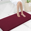 image:imageSmiry Memory Foam Bath Mat 44x24 Extra Soft NonSlip Bathroom Rug Ultra Absorbent Quick Dry Machine Washable Bathroom Mat for Shower Tub amp Floor Decor Navy BlueBurgundy