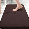 image:imageSmiry Memory Foam Bath Mat 44x24 Extra Soft NonSlip Bathroom Rug Ultra Absorbent Quick Dry Machine Washable Bathroom Mat for Shower Tub amp Floor Decor Navy BlueBrown