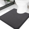 image:imageSmiry Memory Foam Bath Mat 44x24 Extra Soft NonSlip Bathroom Rug Ultra Absorbent Quick Dry Machine Washable Bathroom Mat for Shower Tub amp Floor Decor Navy BlueDary Grey